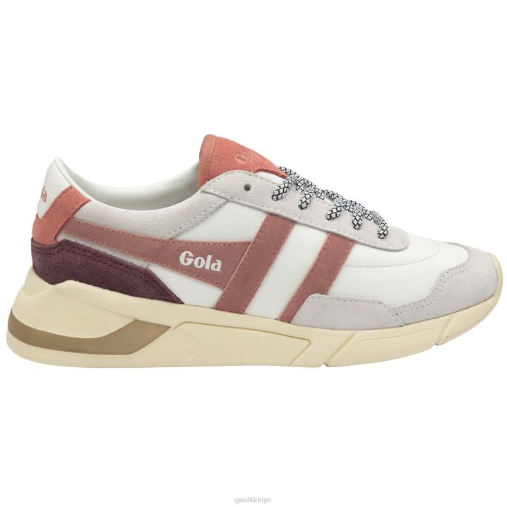 ayakkabı Z2PF346 kadınlar Gola klasik güneş tutulması saf spor ayakkabı beyaz/tozlu gül/mercan pembesi