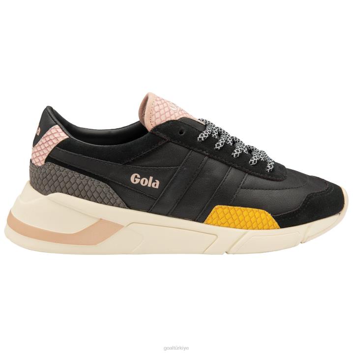 ayakkabı Z2PF380 kadınlar Gola klasik eclipse trident yılan spor ayakkabı siyah/güneş/pembe
