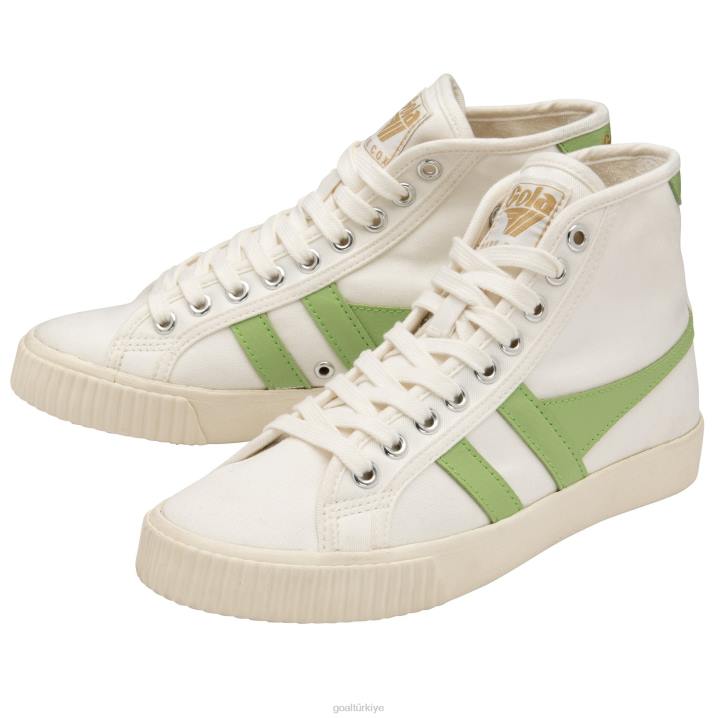 ayakkabı Z2PF276 kadınlar Gola vegan klasikleri tenis mark cox yüksek spor ayakkabı kırık beyaz/patina yeşili