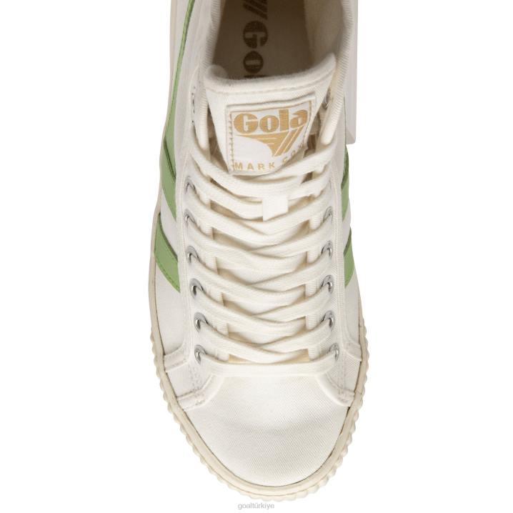 ayakkabı Z2PF276 kadınlar Gola vegan klasikleri tenis mark cox yüksek spor ayakkabı kırık beyaz/patina yeşili