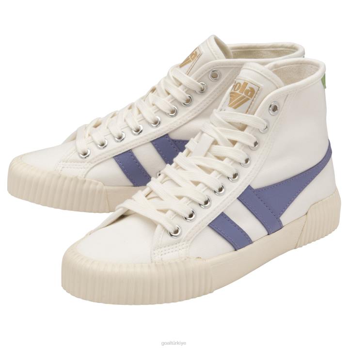 ayakkabı Z2PF278 kadınlar Gola vegan klasikleri ralli yüksek plimsoll spor ayakkabı kırık beyaz/lavanta/patina yeşili