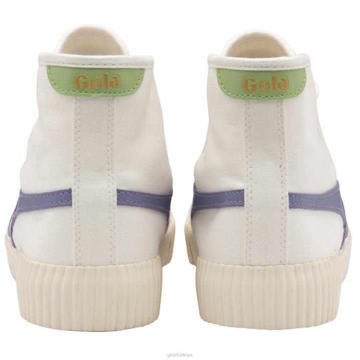 ayakkabı Z2PF278 kadınlar Gola vegan klasikleri ralli yüksek plimsoll spor ayakkabı kırık beyaz/lavanta/patina yeşili