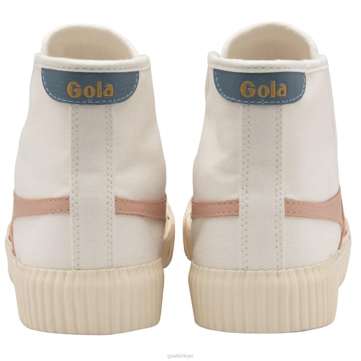 ayakkabı Z2PF279 kadınlar Gola vegan klasikleri ralli yüksek plimsoll spor ayakkabı kırık beyaz/inci pembesi/buzdağı