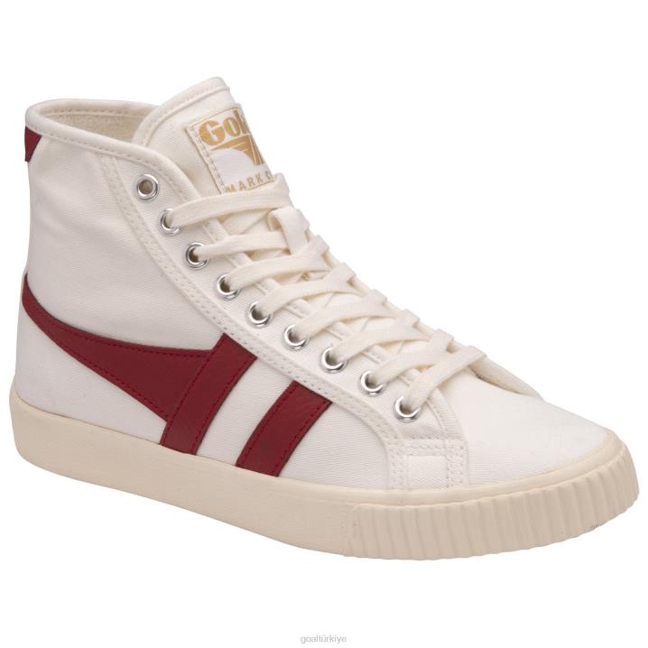 ayakkabı Z2PF282 kadınlar Gola vegan klasikleri tenis mark cox yüksek spor ayakkabı kırık beyaz/koyu kırmızı