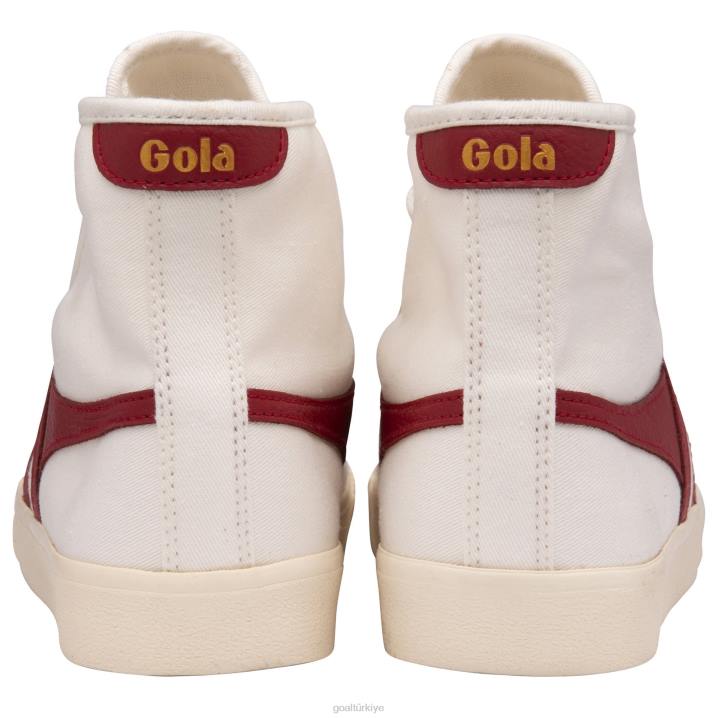 ayakkabı Z2PF282 kadınlar Gola vegan klasikleri tenis mark cox yüksek spor ayakkabı kırık beyaz/koyu kırmızı