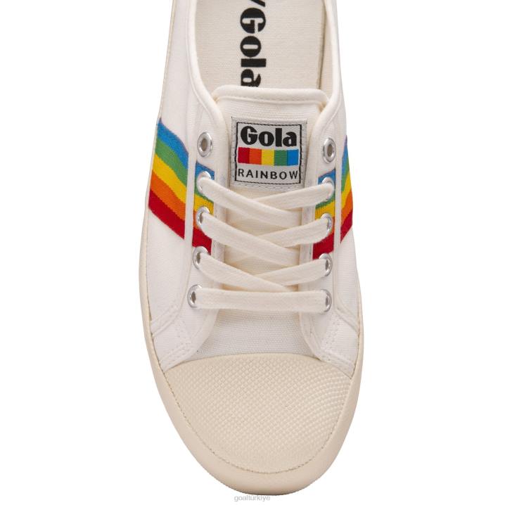 ayakkabı Z2PF468 kadınlar Gola vegan classics coaster gökkuşağı katır plimsolls kırık beyaz/çoklu