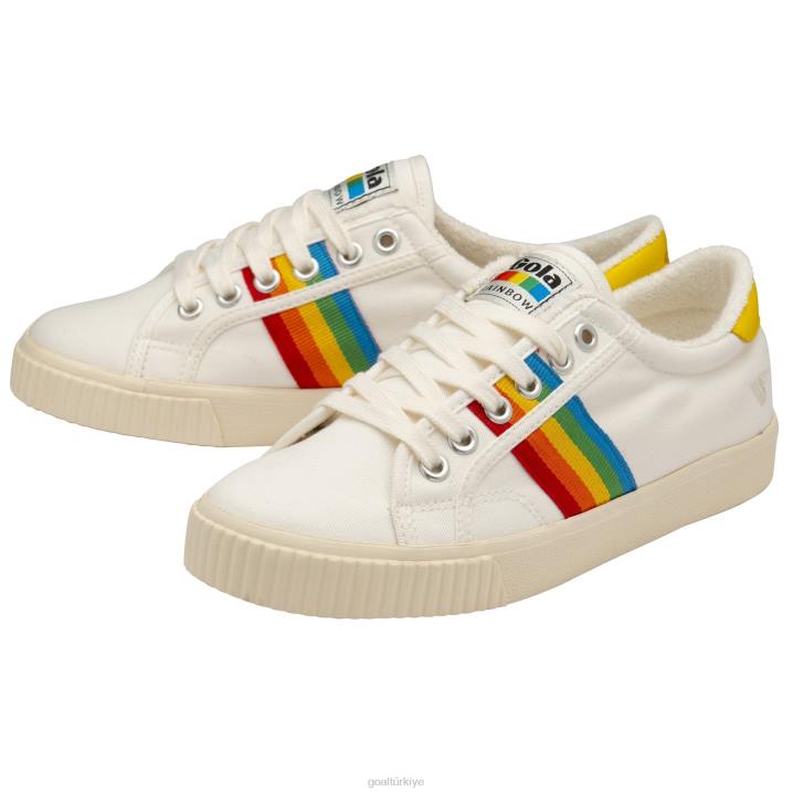 ayakkabı Z2PF473 kadınlar Gola vegan klasikleri tenis mark cox gökkuşağı ii spor ayakkabı kırık beyaz/çoklu