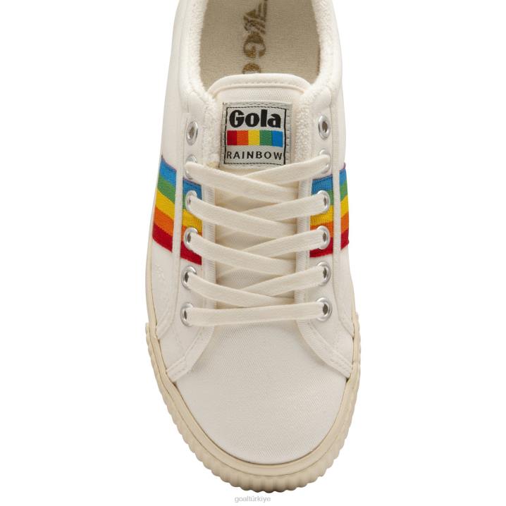 ayakkabı Z2PF473 kadınlar Gola vegan klasikleri tenis mark cox gökkuşağı ii spor ayakkabı kırık beyaz/çoklu