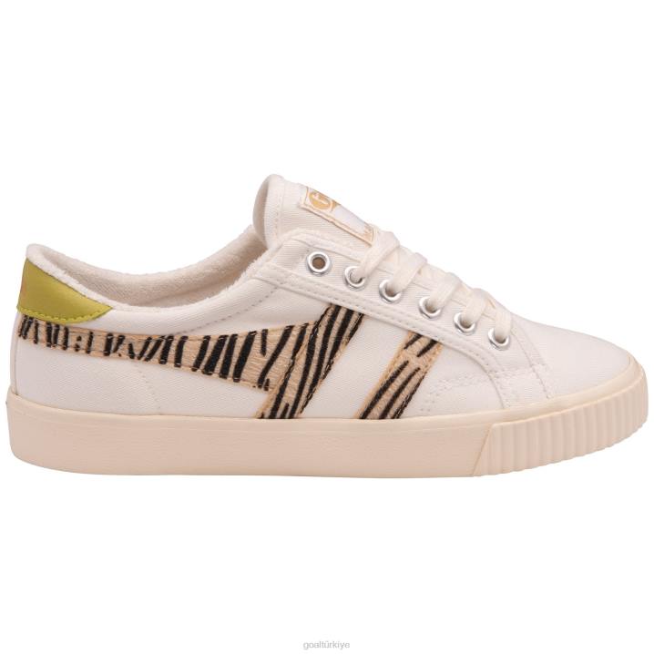 ayakkabı Z2PF475 kadınlar Gola vegan klasikleri tenis mark cox safari spor ayakkabıları kırık beyaz/zebra/citron