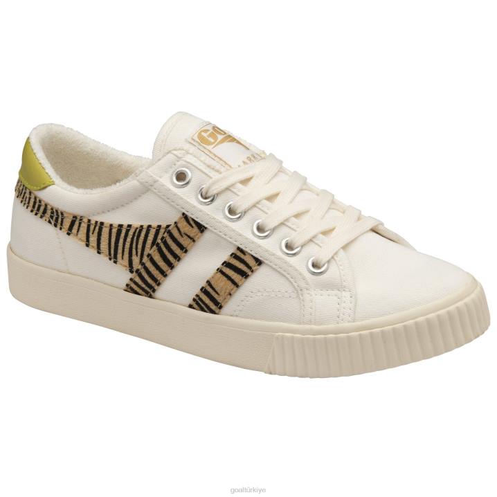 ayakkabı Z2PF475 kadınlar Gola vegan klasikleri tenis mark cox safari spor ayakkabıları kırık beyaz/zebra/citron