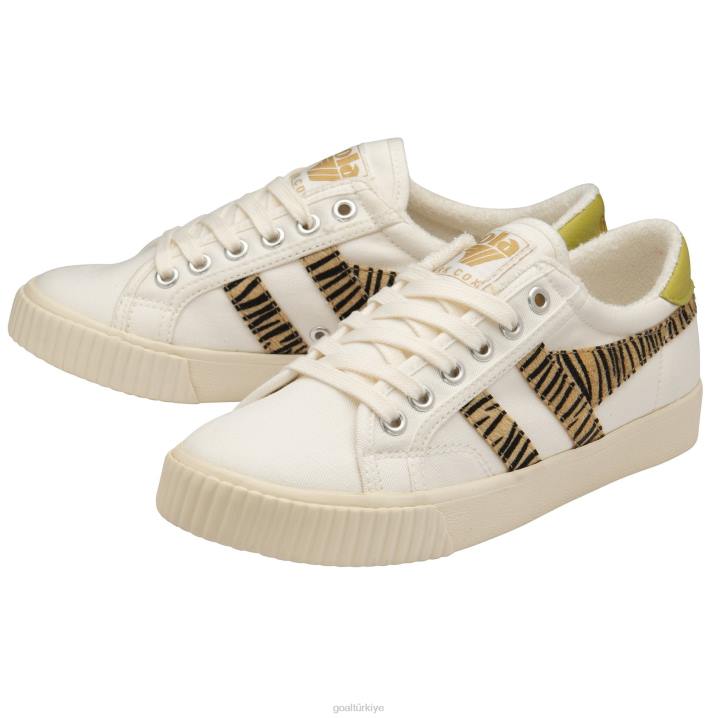 ayakkabı Z2PF475 kadınlar Gola vegan klasikleri tenis mark cox safari spor ayakkabıları kırık beyaz/zebra/citron