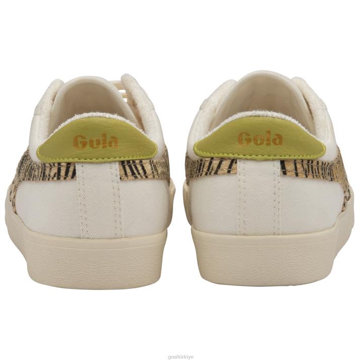 ayakkabı Z2PF475 kadınlar Gola vegan klasikleri tenis mark cox safari spor ayakkabıları kırık beyaz/zebra/citron