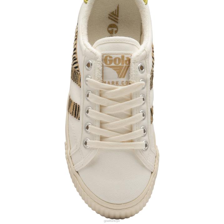 ayakkabı Z2PF475 kadınlar Gola vegan klasikleri tenis mark cox safari spor ayakkabıları kırık beyaz/zebra/citron
