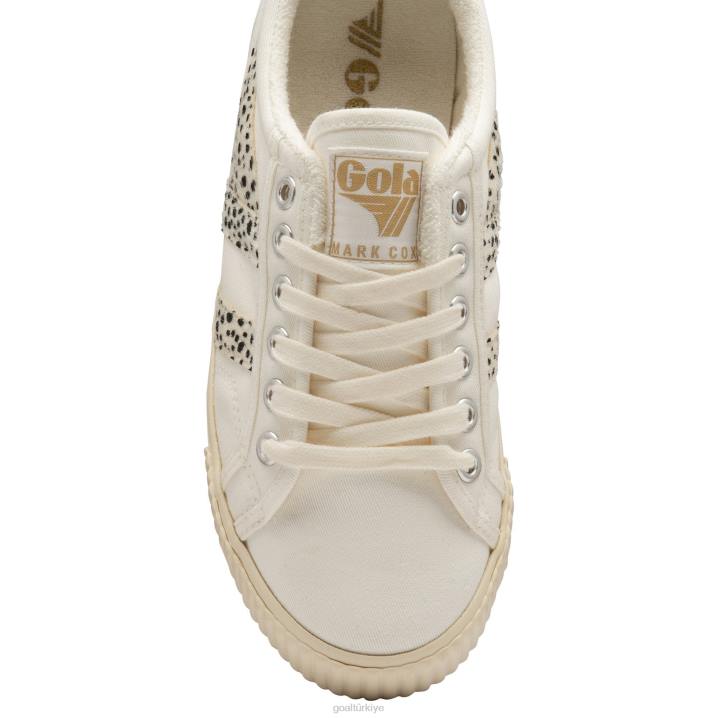 ayakkabı Z2PF476 kadınlar Gola vegan klasikleri tenis mark cox safari spor ayakkabıları kırık beyaz/çita/çıplak