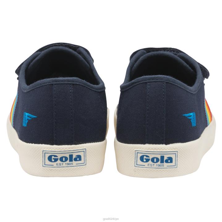 ayakkabı Z2PF481 kadınlar Gola vegan klasikleri coaster gökkuşağı kayış spor ayakkabı lacivert/çoklu