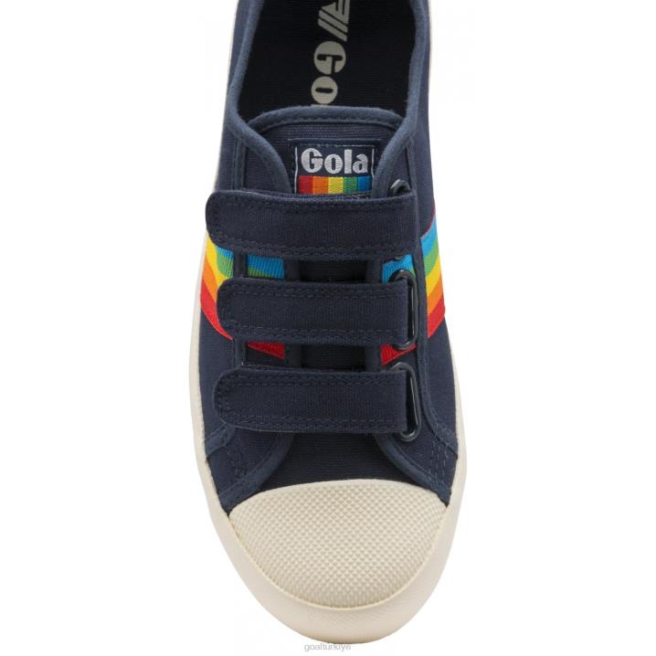 ayakkabı Z2PF481 kadınlar Gola vegan klasikleri coaster gökkuşağı kayış spor ayakkabı lacivert/çoklu