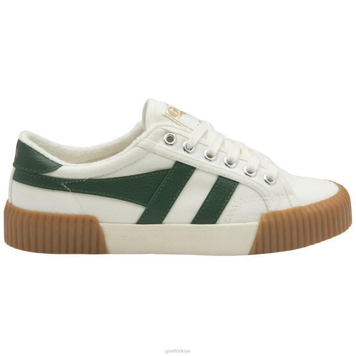 ayakkabı Z2PF490 kadınlar Gola vegan klasikleri ralli plimsoll spor ayakkabı kırık beyaz/yeşil