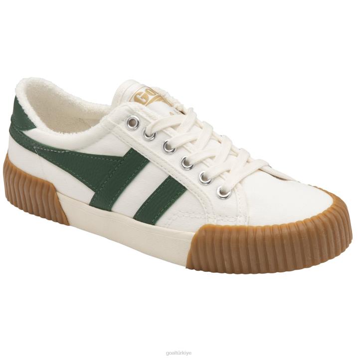 ayakkabı Z2PF490 kadınlar Gola vegan klasikleri ralli plimsoll spor ayakkabı kırık beyaz/yeşil