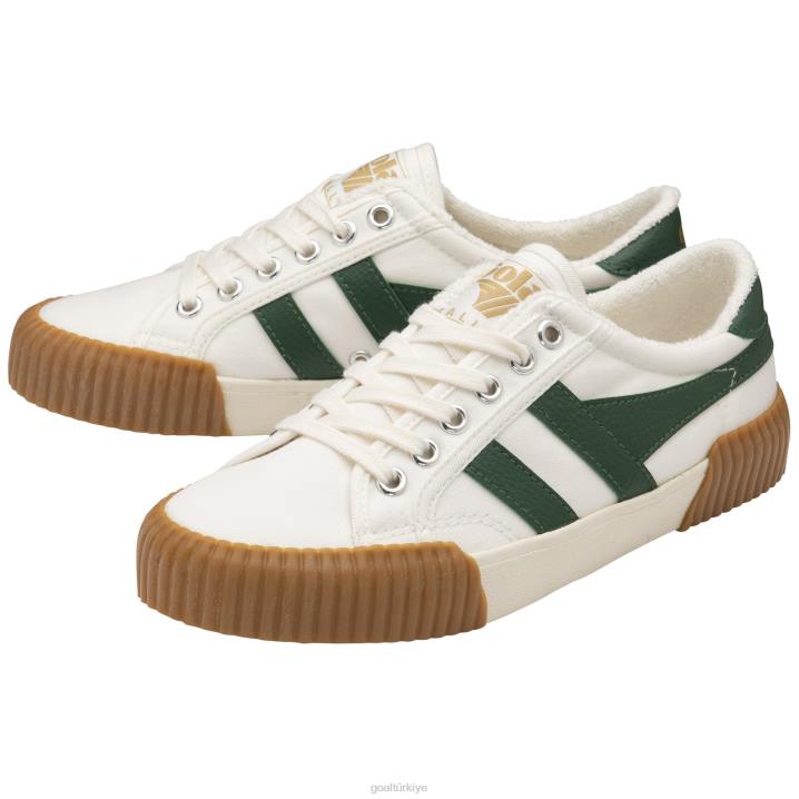ayakkabı Z2PF490 kadınlar Gola vegan klasikleri ralli plimsoll spor ayakkabı kırık beyaz/yeşil