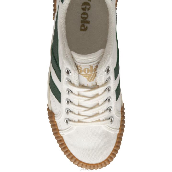 ayakkabı Z2PF490 kadınlar Gola vegan klasikleri ralli plimsoll spor ayakkabı kırık beyaz/yeşil