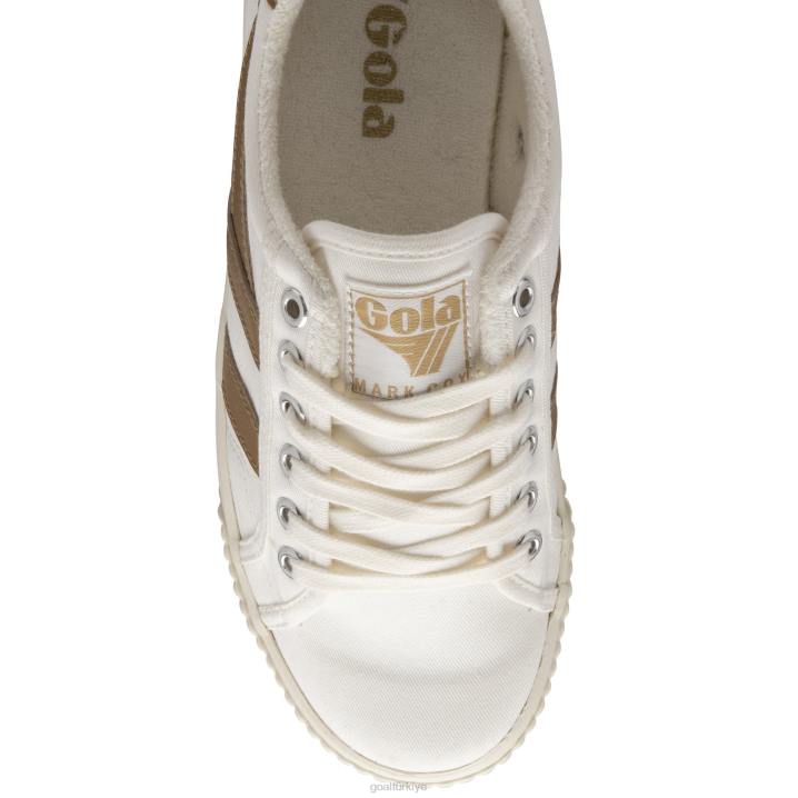 ayakkabı Z2PF491 kadınlar Gola vegan klasikleri tenis mark cox spor ayakkabı 8 beyaz/esmer şeker