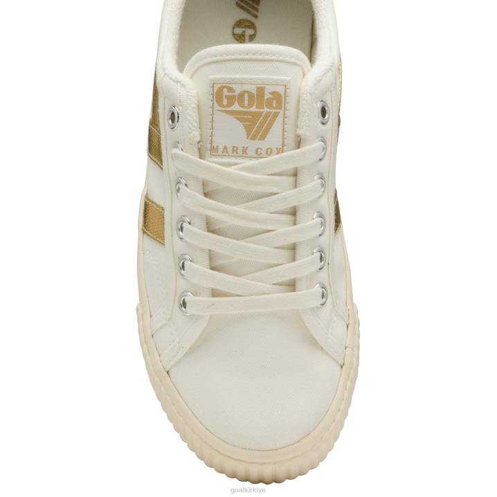 ayakkabı Z2PF510 kadınlar Gola klasik tenis mark cox spor ayakkabı kırık beyaz/altın