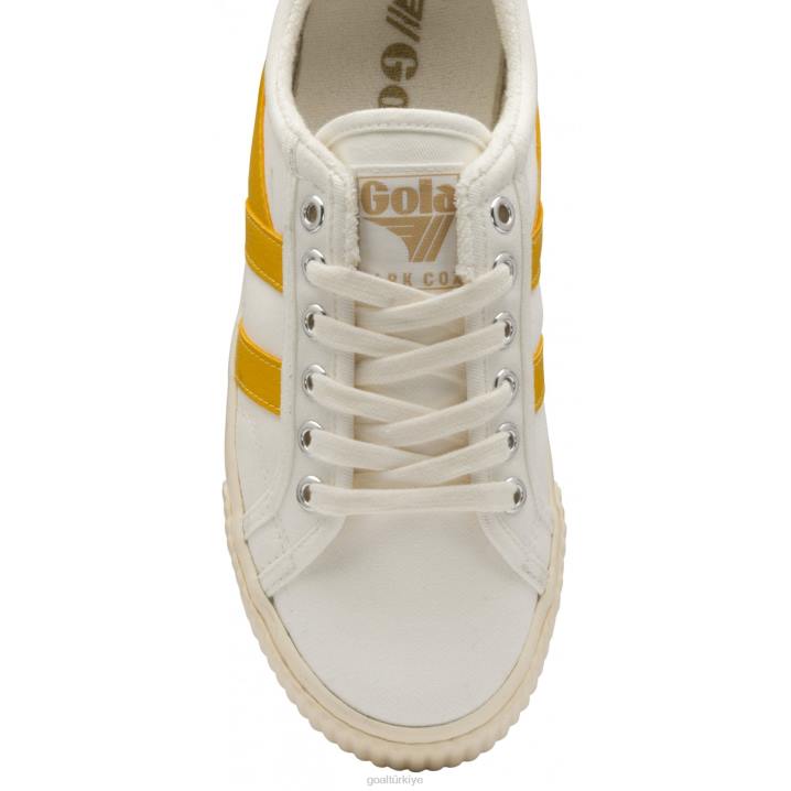 ayakkabı Z2PF514 kadınlar Gola vegan klasikleri tenis mark cox spor ayakkabı 9 kırık beyaz/güneş