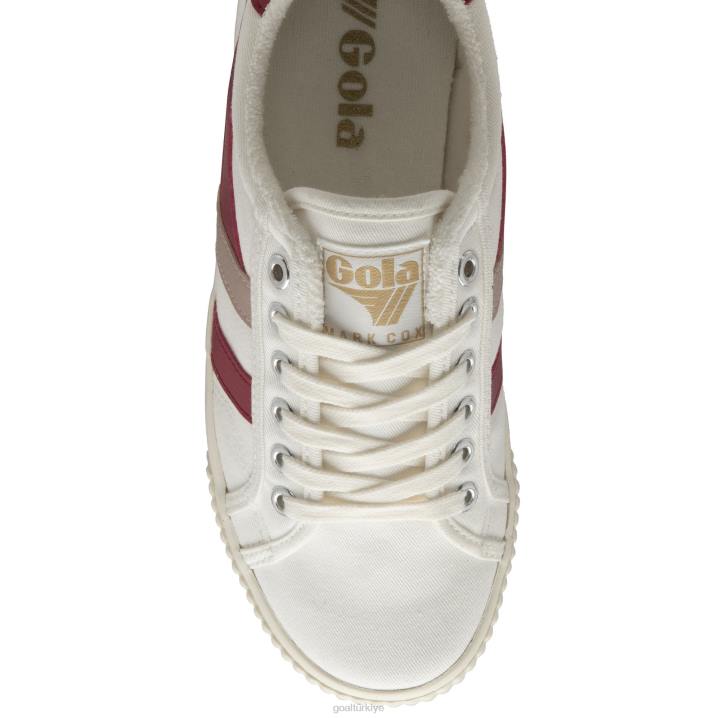 ayakkabı Z2PF518 kadınlar Gola vegan klasikleri tenis mark cox spor ayakkabı 9 kırık beyaz/ahududu/çiçek